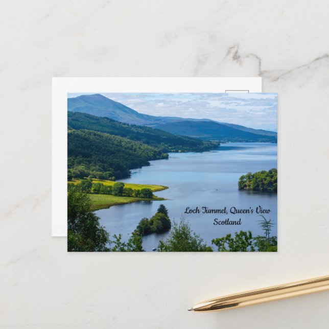 Loch Tummel from Queen's View, Scotland Postcard (Front/Back In Situ)