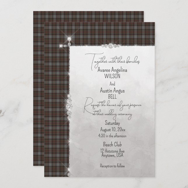 Lochaber Scottish Tartan Wedding Invitation (Front/Back)
