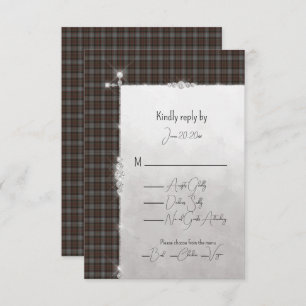 Lochaber Scottish Tartan Wedding RSVP Card
