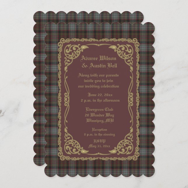 Lochaber Tartan Plaid Wedding Invitation (Front/Back)