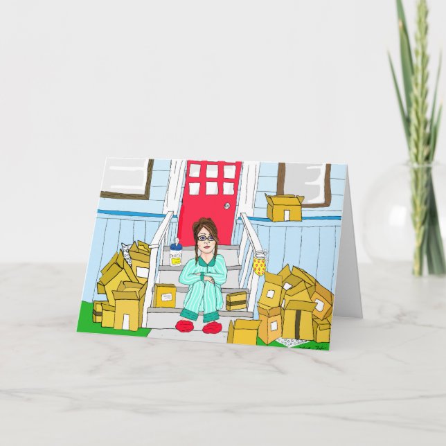 Lock Down Social Distancing Isolating Humour Card (Front)