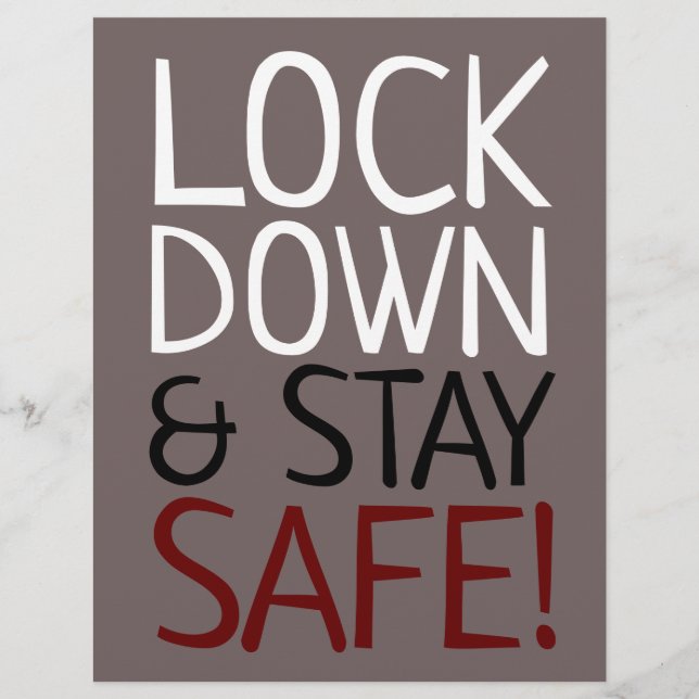 Lock Down & Stay Safe Poster Flyer (Front)