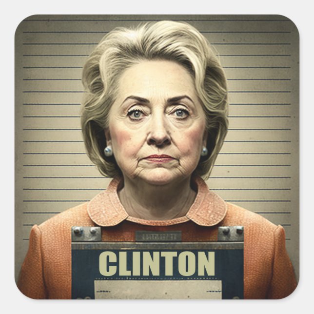 Lock Her Up! - Hillary Clinton Square Sticker (Front)