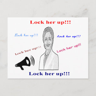 Lock her up postcard