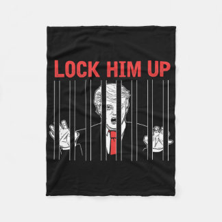 Lock Him Up Anti Trump Protest T Shirt  Fleece Blanket
