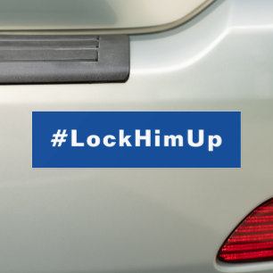 Lock him up #LockHimUp Blue white Bumper Sticker