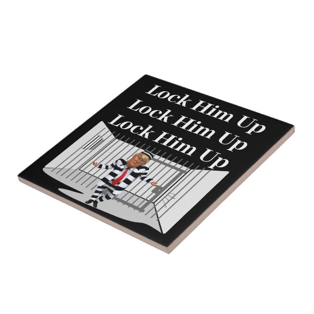 Lock Him Up Trump Ceramic Tile (Side)