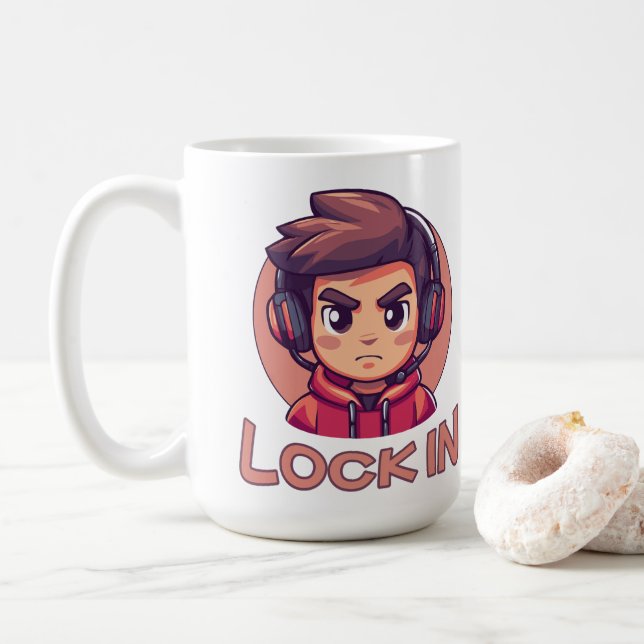 Lock In | Pro Gamer | Streamer Coffee Mug (With Donut)