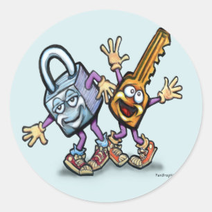 Lock n Key Classic Round Sticker