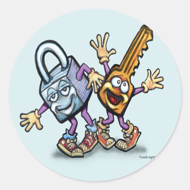 Lock n Key Classic Round Sticker (Front)