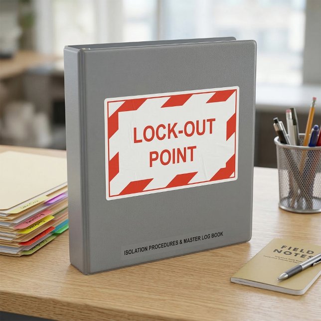 Lock Out Point Safety Sign Rectangular Sticker (Creator Uploaded)