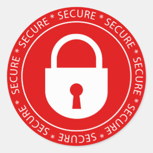 Lock Secure Sign Sticker