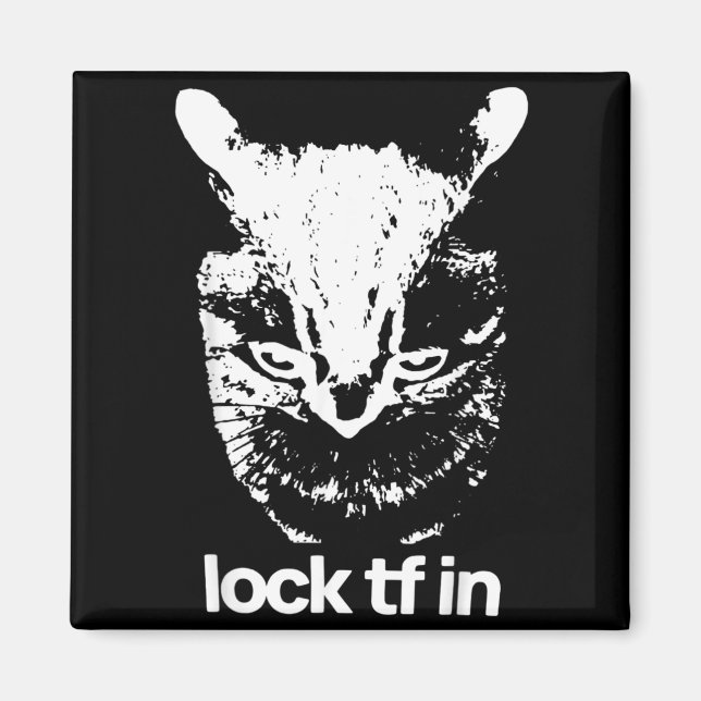 Lock TF in Cat Funny Cats Meme Graphics Quotes Magnet (Front)