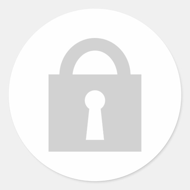Lock. Top Secret or Confidential Icon. Classic Round Sticker (Front)