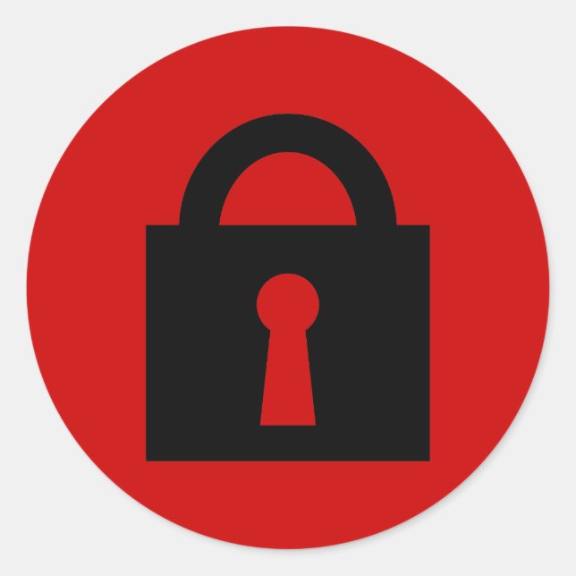 Lock. Top Secret or Confidential Icon. Classic Round Sticker (Front)