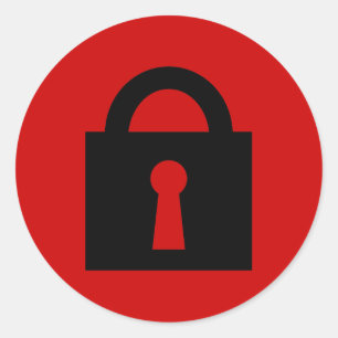 Lock. Top Secret or Confidential Icon. Classic Round Sticker