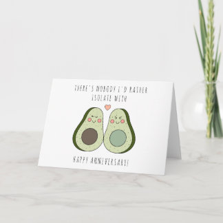Lockdown Anniversary Card - Avocado Isolation