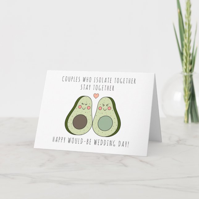 Lockdown Canceled Wedding Card - Avocado Design (Front)