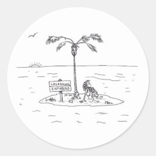 Lockdown Enforced large round stickers