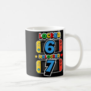 Locked 6 unlocked 7 7th birthday video game 7 year coffee mug