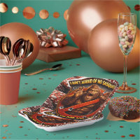 Locked and loaded Sasquatch rectangular party plat