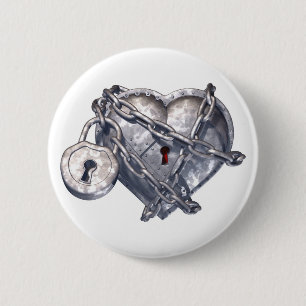 Locked Heart 6 Cm Round Badge