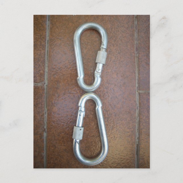 Locked In: Durable Steel Carabiner Lock Design Postcard (Front)