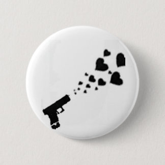 Locked & Loaded With Hearts 6 Cm Round Badge