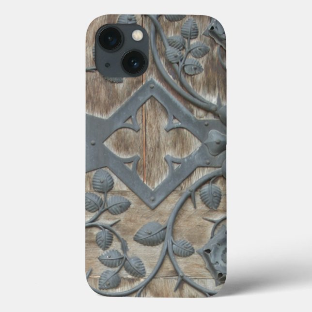 Locked Up! Funny Mediaeval Door iPhone case (Back)