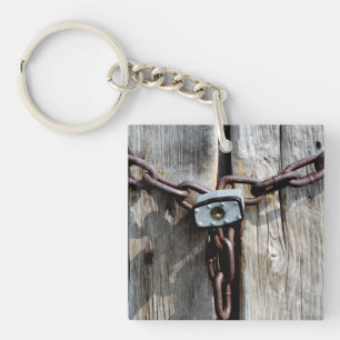 Locked Wooden Doors Key Ring