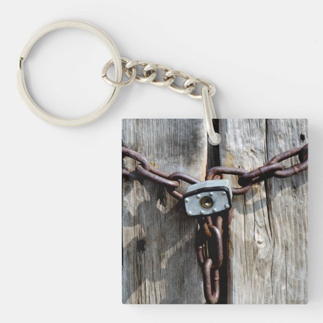 Locked Wooden Doors Key Ring (Front)