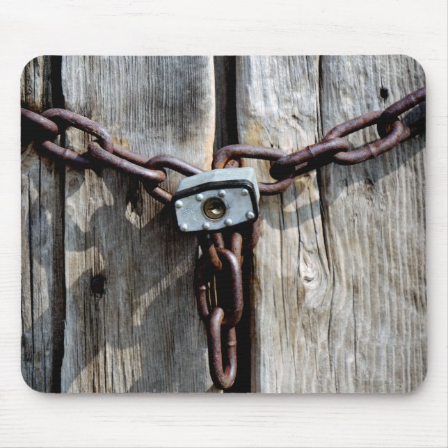 Locked Wooden Doors Mouse Pad (Front)
