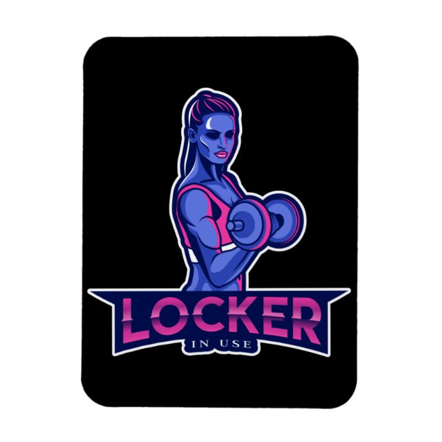 Locker in Use gym weightlifting woman girl Magnet (Vertical)