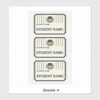 Locker Name Tag Set - Navy Gold Pinstripe - 3 Labe