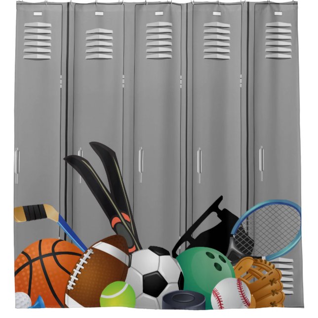 Locker Room Design Shower Curtain (Front)