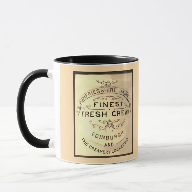 Lockerbie Creamery Label Black Text Trim  Mug (Left)