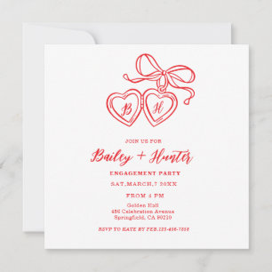 Locket Illustration Heart Locket Engagement Party  Save The Date