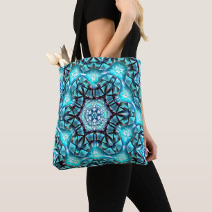 Locket in majestic blue brushed with burnt thread  tote bag
