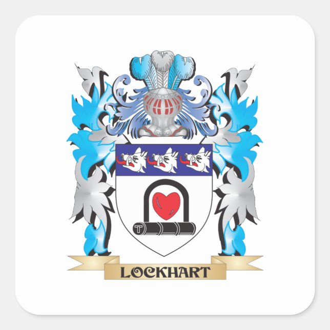 Lockhart Coat of Arms - Family Crest Square Sticker (Front)