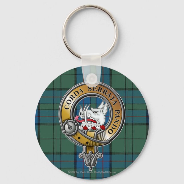 Lockhart Tartan & Badge Key Ring (Front)