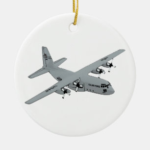 Lockheed C-130 Hercules Ceramic Tree Decoration