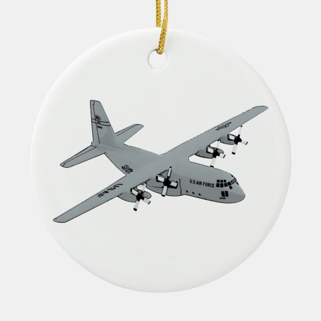 Lockheed C-130 Hercules Ceramic Tree Decoration (Front)