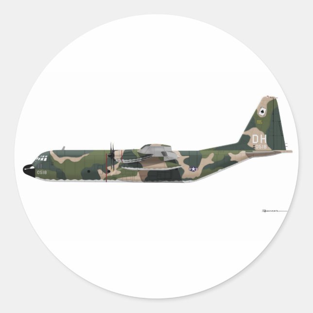 Lockheed C-130 Hercules Vietnam Classic Round Sticker (Front)