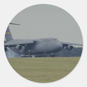 Lockheed C-5B Galaxy, landing Classic Round Sticker