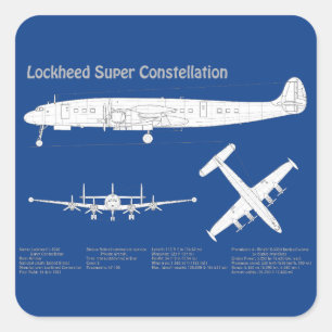 Lockheed L-1049 Super Constellation - Plans ABD Square Sticker