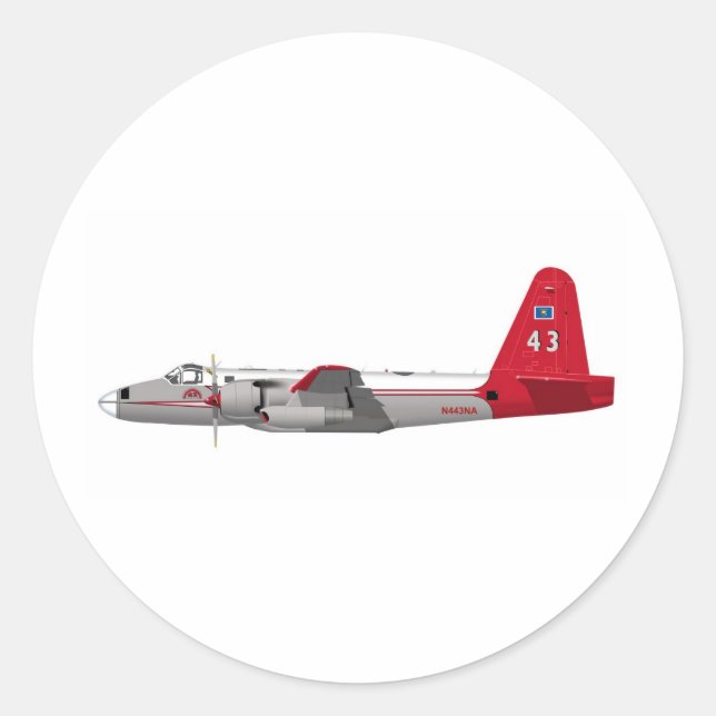 Lockheed P-2V Neptune Tanker Classic Round Sticker (Front)