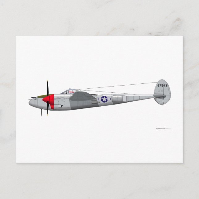 Lockheed P-38J Lightning Postcard (Front)