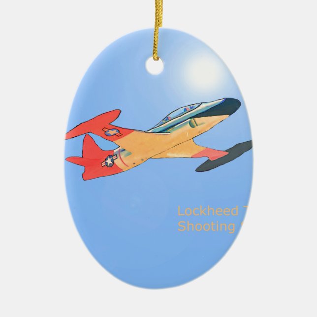 Lockheed T33 Shooting Star Ceramic Tree Decoration (Front)