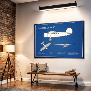 Lockheed Vega 5B - Aeroplane Plans ABD Poster