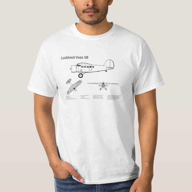 Lockheed Vega 5B - Aeroplane Plans BD T-Shirt (Front)